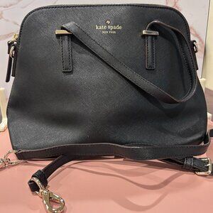 Kate Spade Black Leather Satchel with Strap